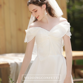 The Ragnhild Wedding Bridal Off Shoulder Bow Gown