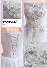 The Kimberly Off Shoulder Grey Gown