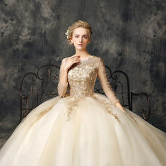 The Stellar Champagne Ball Gown