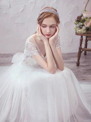 The Lowena Wedding Bridal Short Sleeve Gown