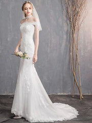 The Renalyda Wedding Bridal Lace Off Shoulder Gown (Available in 2 Styles)