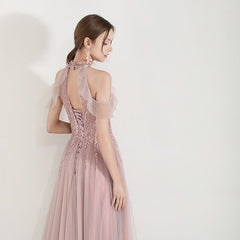 The Nikae Pink Halter Tulle Gown