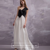 The Oriselle Toga Colour Block White and Black Dress / Gown / Pantsuit