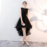 The Louise Sleeveless Black High Low Gown