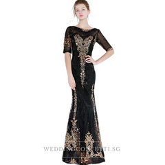 The Perise Black Long Sleeves Dress