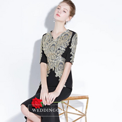 The Pezice Black Long Sleeves Dress