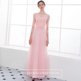 The Veronica Pink Lace Long Sleeves Dress