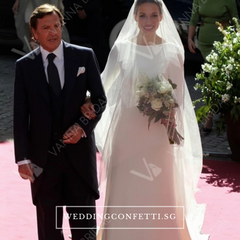 The Premala Bridal Long Sleeves White Gown (Customisable)