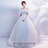 The Athelia Wedding Bridal Off Shoulder Ball Gown