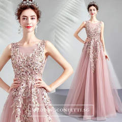 The Lovelia Pink Sleeveless Gown