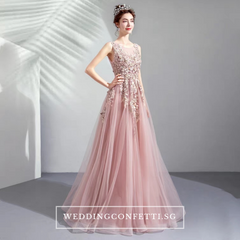 The Lovelia Pink Sleeveless Gown