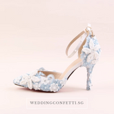 The Lovelle Wedding Bridal Blue Floral Heels