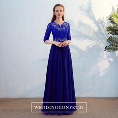 The Kistina Long Sleeves Royal Blue / White / Red / Fuchsia / Black Dress (Available in 5 colours)