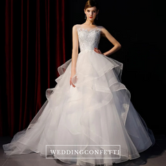 The Meredith Wedding Bridal Sleeveless Illusion Gown