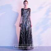 The Ariel Black Long Sleeves Gown