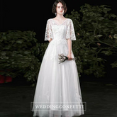 The Russel Wedding Bridal Flare Sleeves Lace Gown