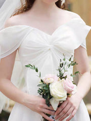 The Ragnhild Wedding Bridal Off Shoulder Bow Gown