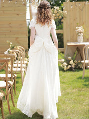 The Lorraine Wedding Bridal Short Sleeves Gown