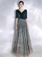 The Michaela Long Sleeves Blue Gown