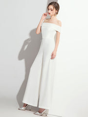 The Cellyn White Off Shoulder Jumpsuit