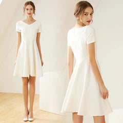 The Mary White Short Sleeves Dress (Available in Long Sleeves)