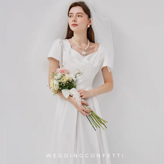 The Emmie Wedding Bridal Midi Dress (Available in 2 colours)