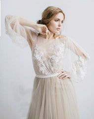 The Erista Bohemian Ilusion Sleeves Wedding Gown