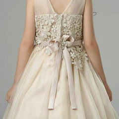 The Olivia Champagne Flower Girl Dress