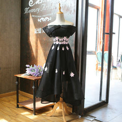 The Pentulia Tulle Off Shoulder Grey / Black Floral Gown