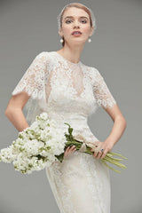The Keranda Wedding Bridal Drape Sleeve Lace Gown