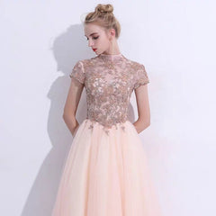 The Rosalle Ombré High Collar Champagne Gown