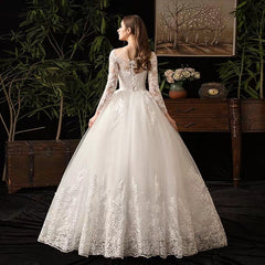 The Quentine Wedding Bridal Illusion Long Sleeves Gown