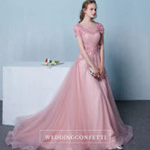 The Pennslyvania Pink Short Sleeve Tulle Gown