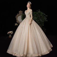 The Isabrina Wedding Bridal Short Sleeves Champagne Gown