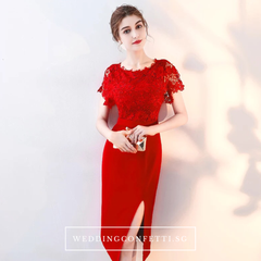 The Melinda Black / Red / Wine Red Lace Gown