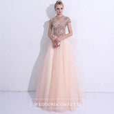 The Rosalle Ombré High Collar Champagne Gown