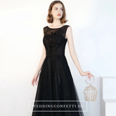 The Cacie Sleeveless Black Gown