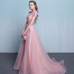 The Pennslyvania Pink Short Sleeve Tulle Gown