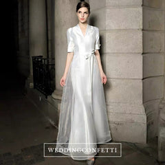 The Paloma Wedding Bridal White Short Sleeve Gown