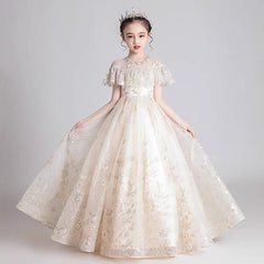 The Kyla Champagne Flower Girl Dress