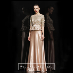 The Adella Sequined Champagne / Red Long Sleeves Gown (Available in 2 colours)