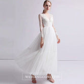 The Petrio Wedding Bridal Illusion Sleeves Lace Gown