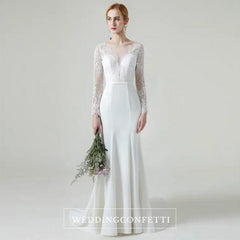 The Gabrielle Wedding Bridal Long Sleeves Lace Gown