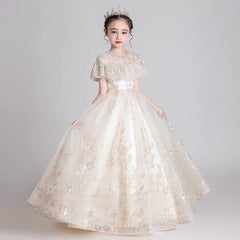 The Kyla Champagne Flower Girl Dress