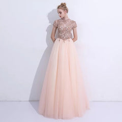 The Rosalle Ombré High Collar Champagne Gown