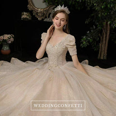 The Isabrina Wedding Bridal Short Sleeves Champagne Gown