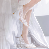 The Leily Grey Lace Heels