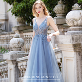 The Pennylia Blue Sequined Sleeveless Gown (Available in 2 Colours)
