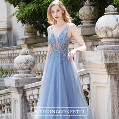 The Pennylia Blue Sequined Sleeveless Gown (Available in 2 Colours)