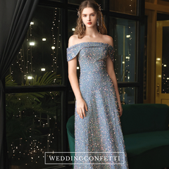 The Perae Sequined Off Shoulder Gown
